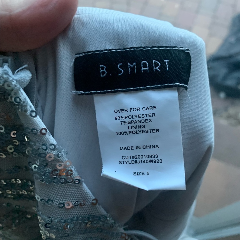 B.Smart Silver Sequin Prom Formal Dress - Picture 3 of 8